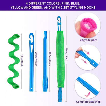 24pcs Heatless Hair Curlers Wave Formers – Perfect Curls Without Heat Damage!