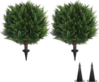 20" Artificial Cedar Topiary Ball Tree
