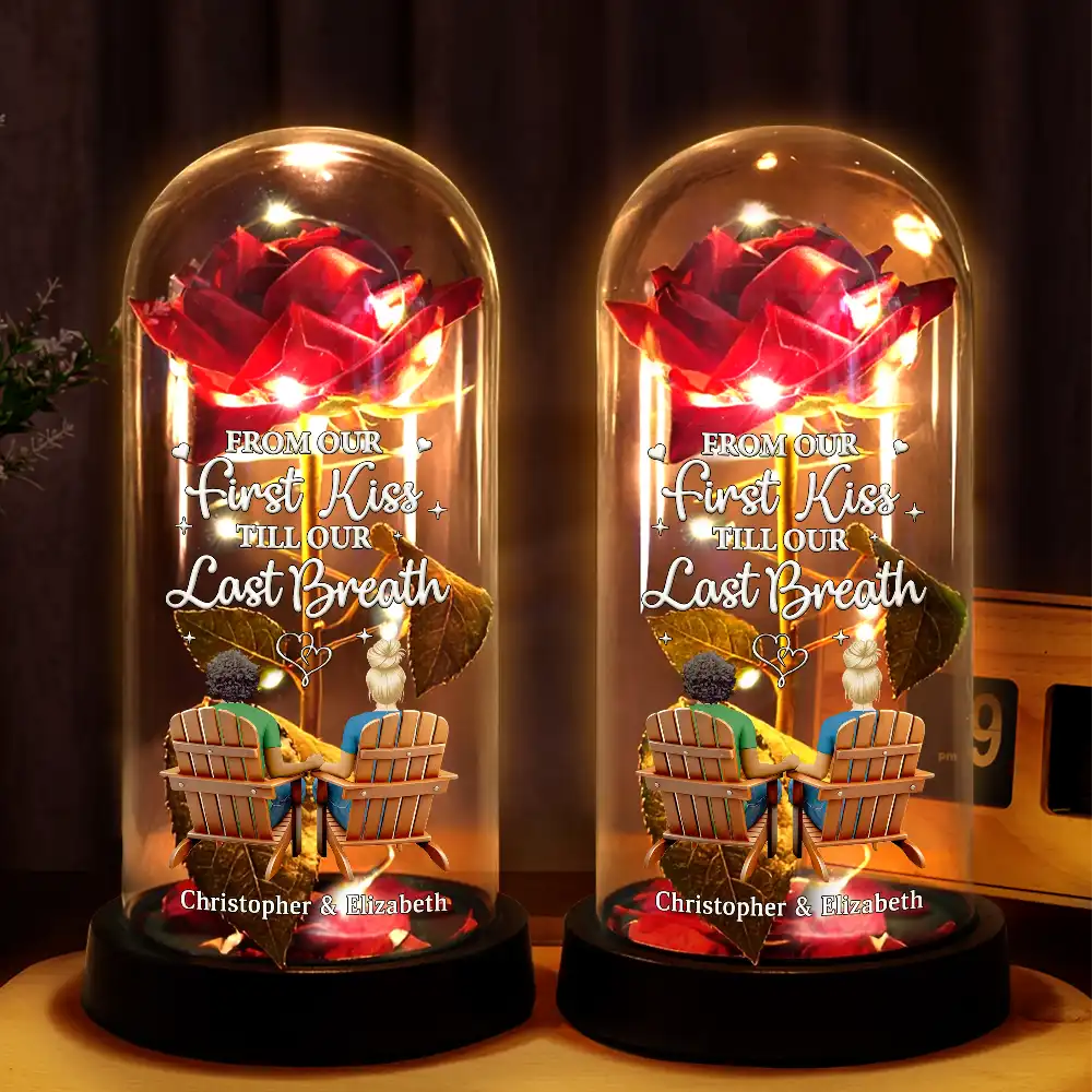 You & Me We Got This - Personalized Everlasting Rose Dome Lamp